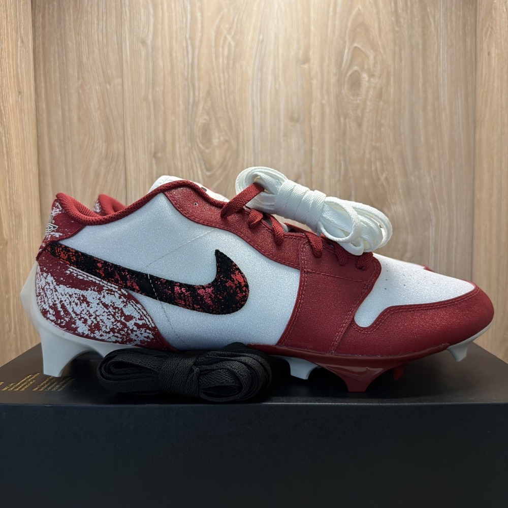 Nike Jordan 1 Low Oklahoma OU Player Edition Men 12.5 Football Cleats HF5569-106